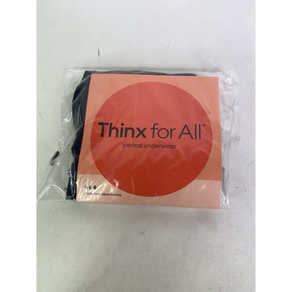Thinx for All Period Underwear 1 Piece Panty Black Moderate Absorption Size M